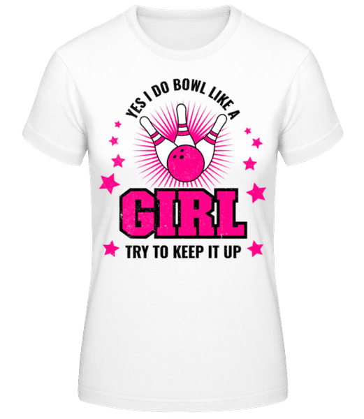 Aperçu: Bowl Like A Girl - T-shirt standard Femme - Blanc - Devant