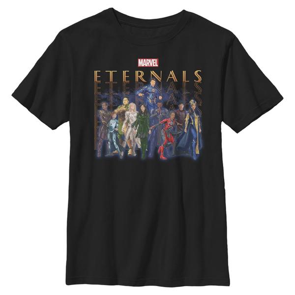 Aperçu: Marvel - Eternals - Photo de groupe Eternals Group Repeating - Enfant T-shirt - Noir - Devant