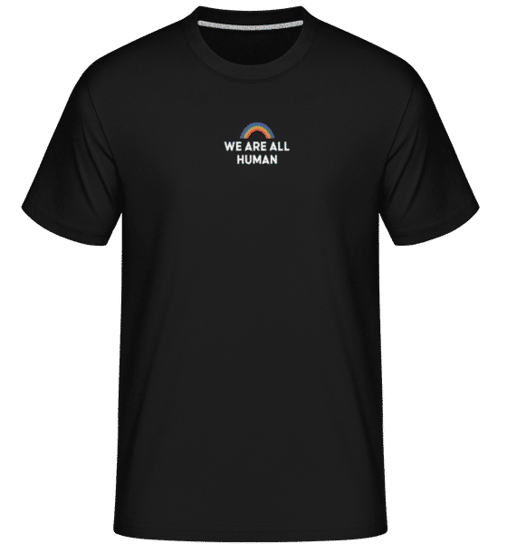 Aperçu: We Are All Human Rainbow -  T-Shirt Shirtinator homme - Noir - Devant