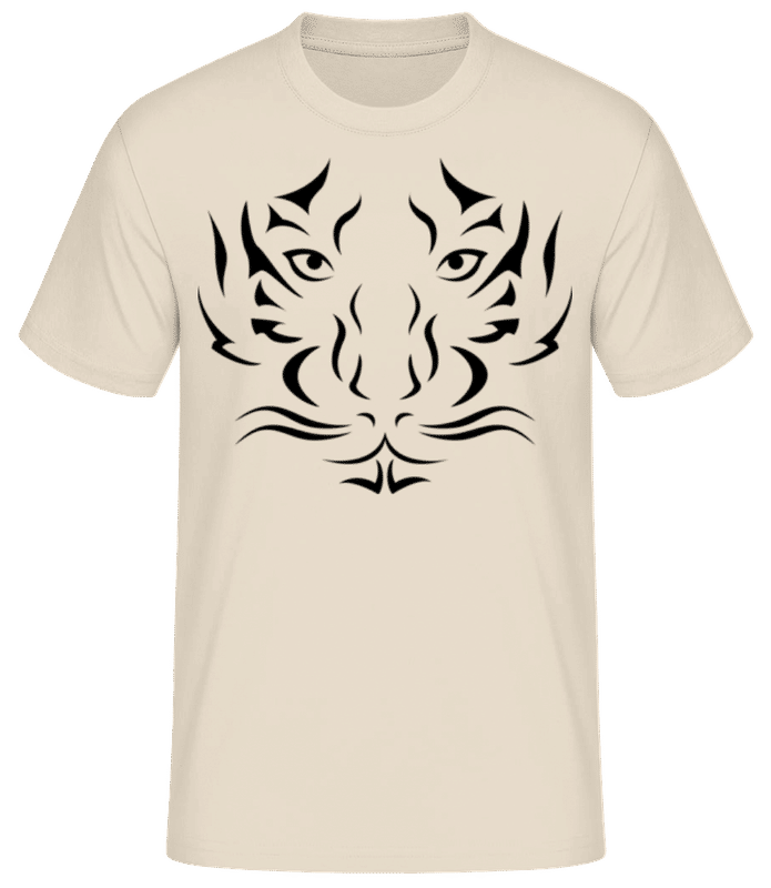 Vista previa: Tiger Head 1 - Camiseta básica para hombre - Crema - delante