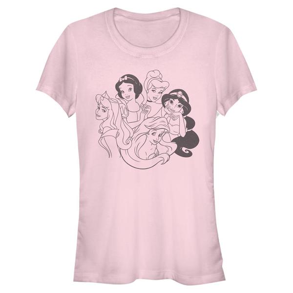 Aperçu: Disney - Princesses Disney - Skupina Simple Princess - Femme T-shirt - Rose - Devant