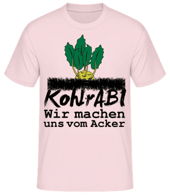 KohlrABI Macht Sich Vom Acker - Männer Basic T-Shirt - Rosa - Vorne