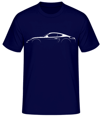 'Porsche Cayman 981' Silhouette  - Männer Basic T-Shirt - Marine - Vorne