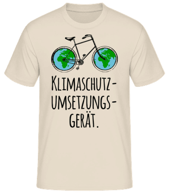 Klimaschutzumsetzungsgerät - Männer Basic T-Shirt - Creme - Vorne
