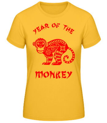 Chinese Zodiac Year Of The Monkey - Dámske basic tričko - Zlatožltá - Predné