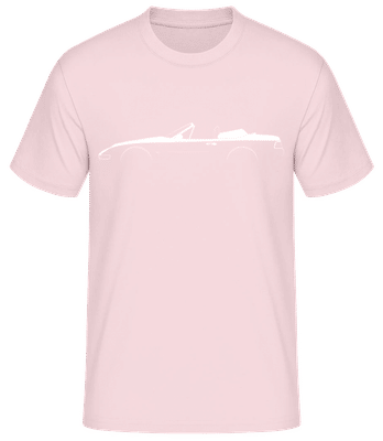 'Porsche 968 Cabriolet' Silhouette - Männer Basic T-Shirt - Rosa - Vorne