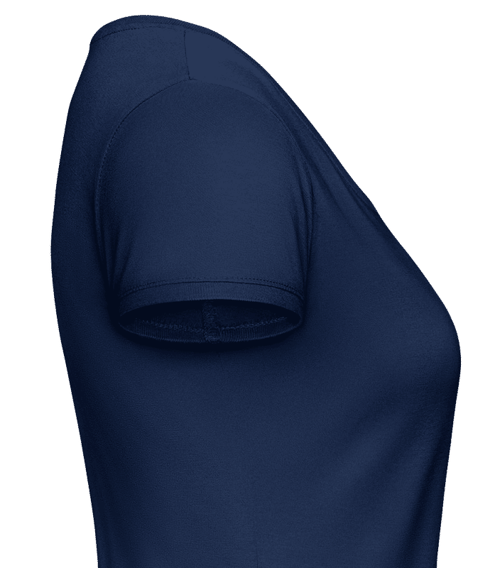 Aperçu: T-shirt col en U Femme - Bleu marine - Droite