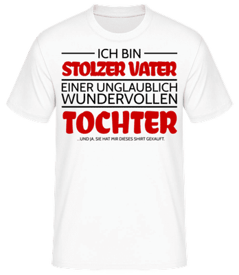 Stolzer Vater Einer Tochter - Männer Basic T-Shirt - Weiß - Vorne