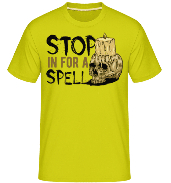 Preview: Stop In For A Spell -  Shirtinator Men's T-Shirt - Lime - Front