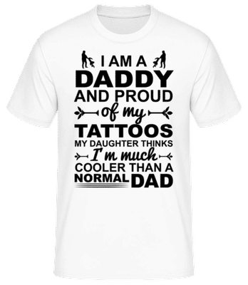 Papa Tattoos Daughter - T-shirt standard Homme - Blanc - Devant