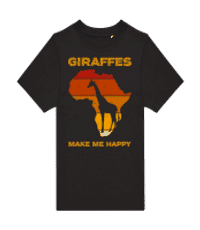 Giraffes Make Me Happy - T-shirt homme B&C - Noir - Devant