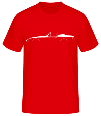 'Porsche 968 Cabriolet' Silhouette - Pánske basic tričko - Červená - Predné