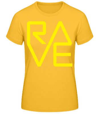 Rave Geometry - T-shirt standard Femme - Jaune doré - Devant