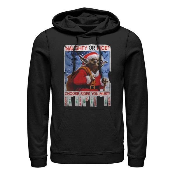 Aperçu: Star Wars - Yoda Naughty or Nice - Christmas - Unisex Sweat à capuche - Noir - Devant