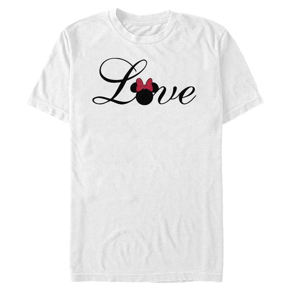 Aperçu: Disney Classics - Mickey Mouse - Minnie Mouse Minnie Love Script - Valentine's Day - Homme T-shirt - Blanc - Devant