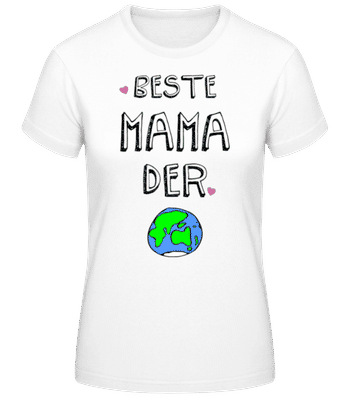 Beste Mama Der Welt  Erde - Frauen Basic T-Shirt - Weiß - Vorne