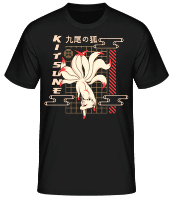 Kitsune - Pánske basic tričko - Čierna - Predné