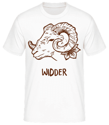 Kritzel Stil Sternzeichen Widder - Männer Basic T-Shirt - Weiß - Vorne
