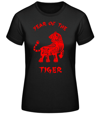 Chinese Zodiac Year Of The Tiger - Dámské basic tričko - Černá - Napřed