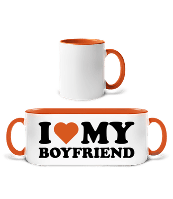 I Love My Boyfriend - Two-toned Mug - White / Orange - Front