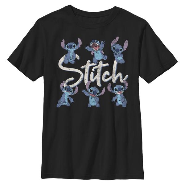 Preview: Disney - Lilo & Stitch - Stitch Poses - Kids T-Shirt - Black - Front
