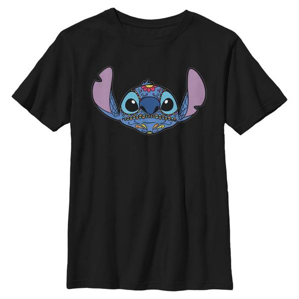 Aperçu: Disney Classics - Lilo & Stitch - Stitch Sugar Skull - Enfant T-shirt - Noir - Devant
