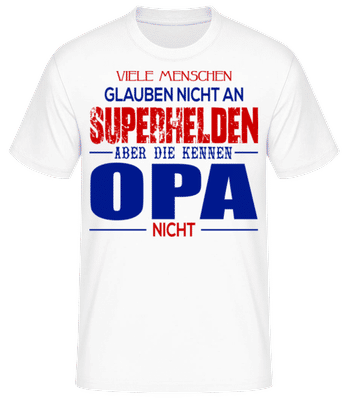 Superhelden Opa - Männer Basic T-Shirt - Weiß - Vorne
