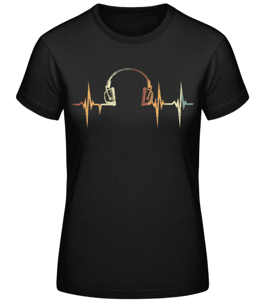 Aperçu: Casque Battement De Coeur - T-shirt standard Femme - Noir - Devant