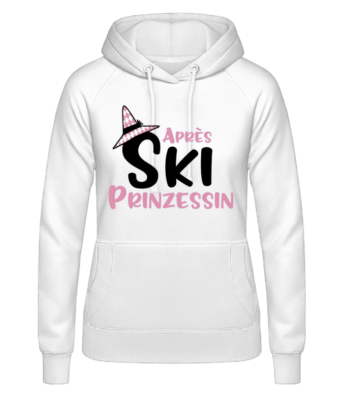 Vorschau: Après Ski Prinzessin - Frauen Hoodie - Weiß - Vorne