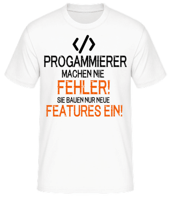 Programmierer Bauen Features - Männer Basic T-Shirt - Weiß - Vorne