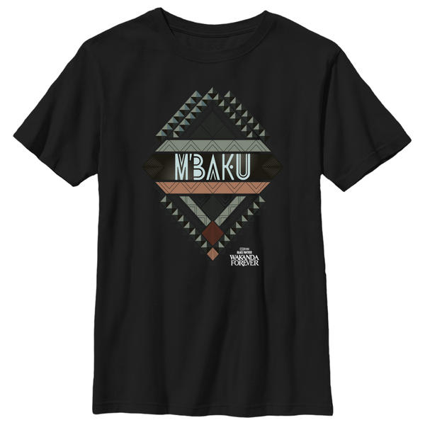 Aperçu: Marvel - Panthère noire Wakanda pour toujours - M'Baku MBaku Crest - Enfant T-shirt - Noir - Devant