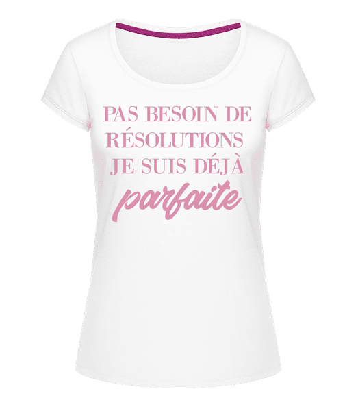 Aperçu: Je Suis Déjà Parfaite - T-shirt à col rond Megan - Blanc - Vorn