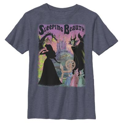 Disney - Sleeping Beauty - Skupina Poster - Enfant T-shirt - Bleu marine chiné - Devant