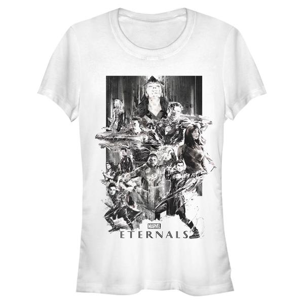Aperçu: Marvel - Eternals - Photo de groupe Paint Splattered - Femme T-shirt - Blanc - Devant