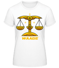 Mecha Roboter Sternzeichen Waage - Frauen Basic T-Shirt - Weiß - Vorne