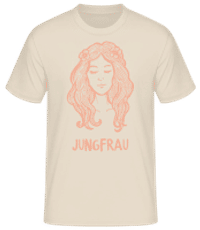 Kritzel Stil Sternzeichen Jungfrau - Männer Basic T-Shirt - Creme - Vorne