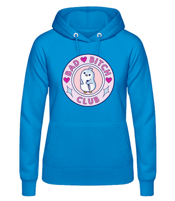 Bad Btch Club - Sudadera básica con capucha para mujer - Azul claro - delante