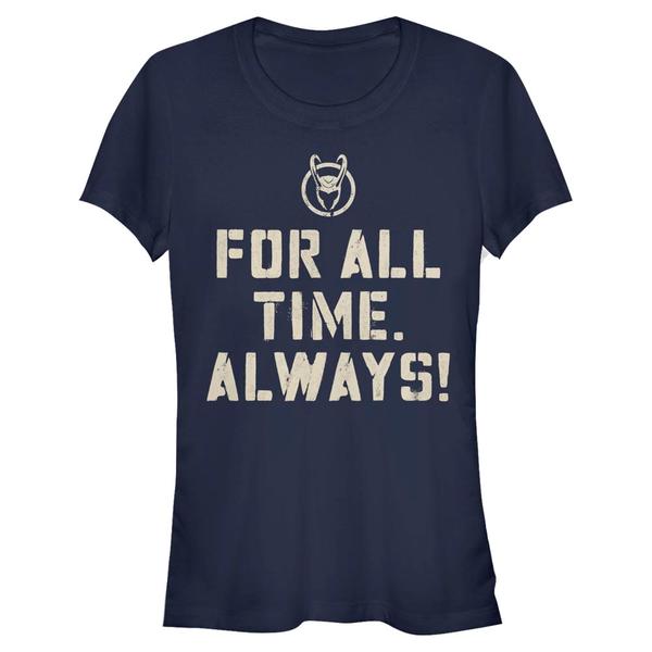 Aperçu: Marvel - Loki - Texte For All Time Always - Femme T-shirt - Bleu marine - Devant