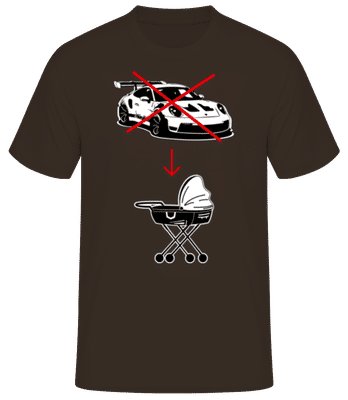 Porsche vs stroller pram - Men's Basic T-Shirt - Brown - Front