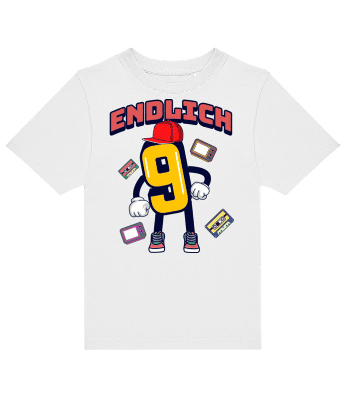 Vorschau: Endlich 9 - Kinder T-Shirt B&C - Weiß - Vorne