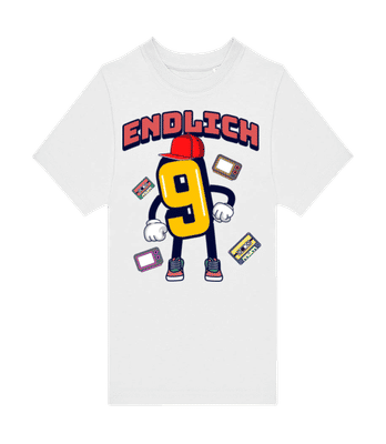 Endlich 9 - Kinder T-Shirt B&C - Weiß - Vorne