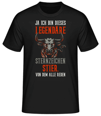 Legendäres Sternzeichen Stier - Männer Basic T-Shirt - Schwarz - Vorne