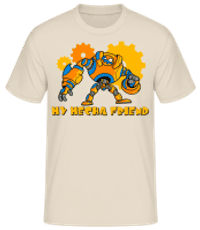 Mecha Friend - Männer Basic T-Shirt - Creme - Vorne