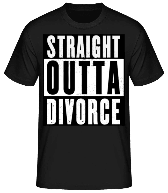 Vorschau: Straight Outta Divorce - Männer Basic T-Shirt - Schwarz - Vorne