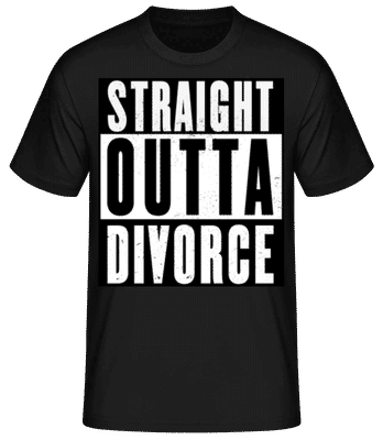 Straight Outta Divorce - Pánské basic tričko - Černá - Napřed