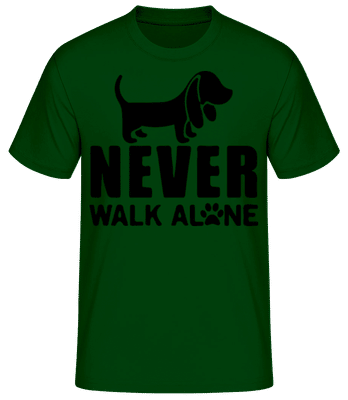 Never Walk Alone Dog - Pánské basic tričko - Bottle green - Napřed