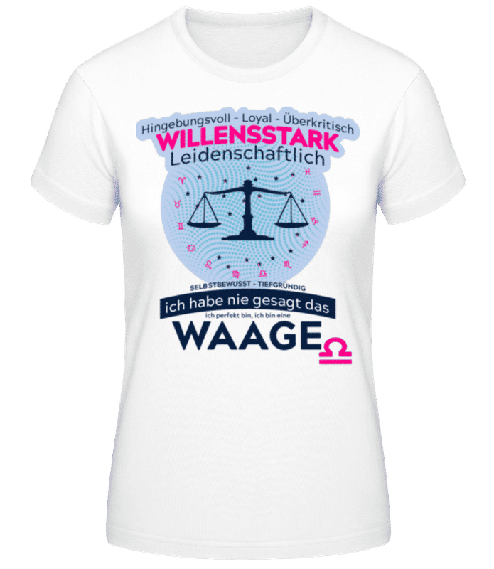 Vorschau: Sternzeichen Waage Blau - Frauen T-Shirt B&C - Weiß - Vorne