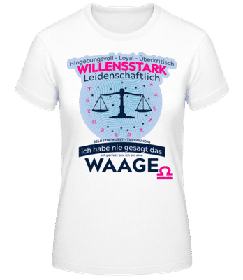 Sternzeichen Waage Blau - Frauen T-Shirt B&C - Weiß - Vorne