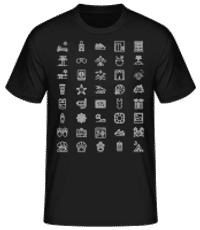 Urlaub Tourist Reise Symbole Sprache - Männer Basic T-Shirt - Schwarz - Vorne
