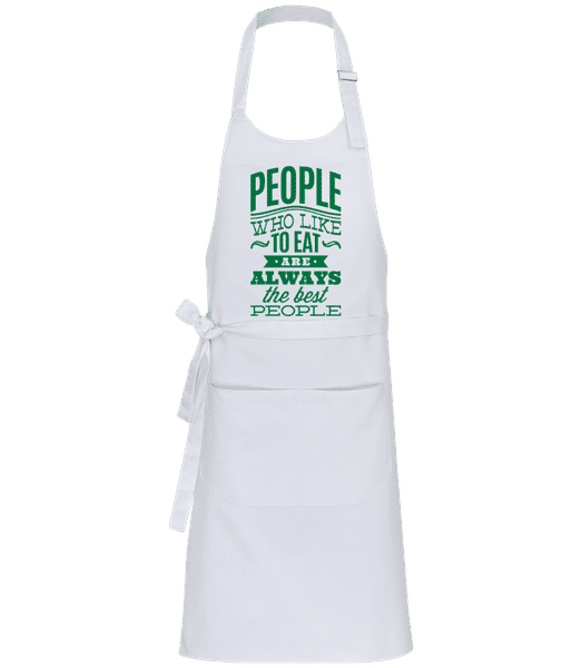 Aperçu: People Who Like To Eat - Tablier professionnel - Blanc - Devant
